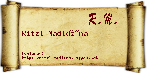 Ritzl Madléna névjegykártya